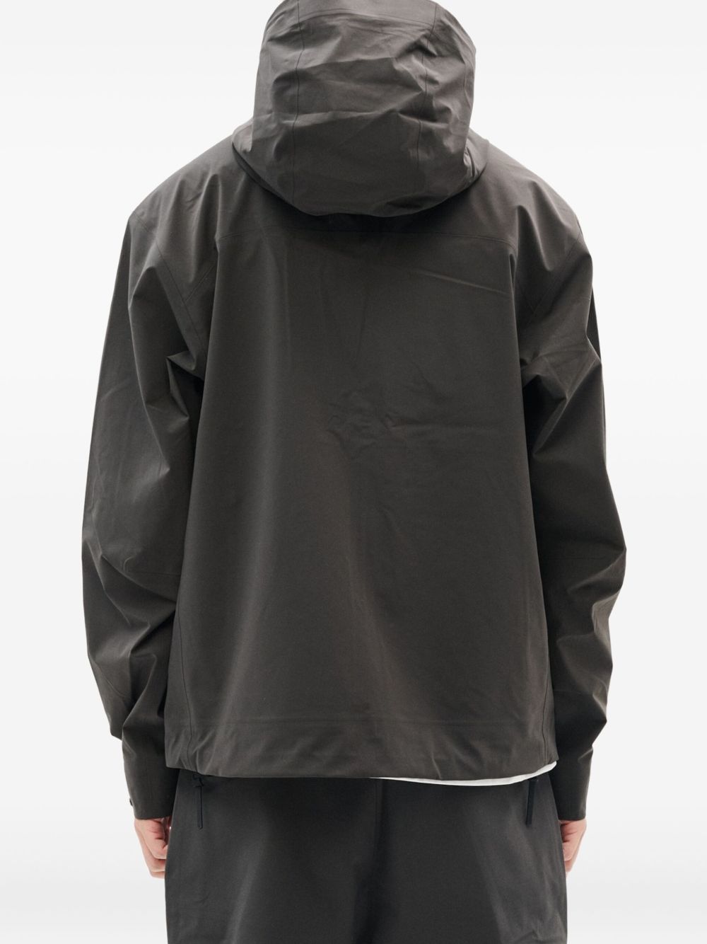 hooded zip-front jacket