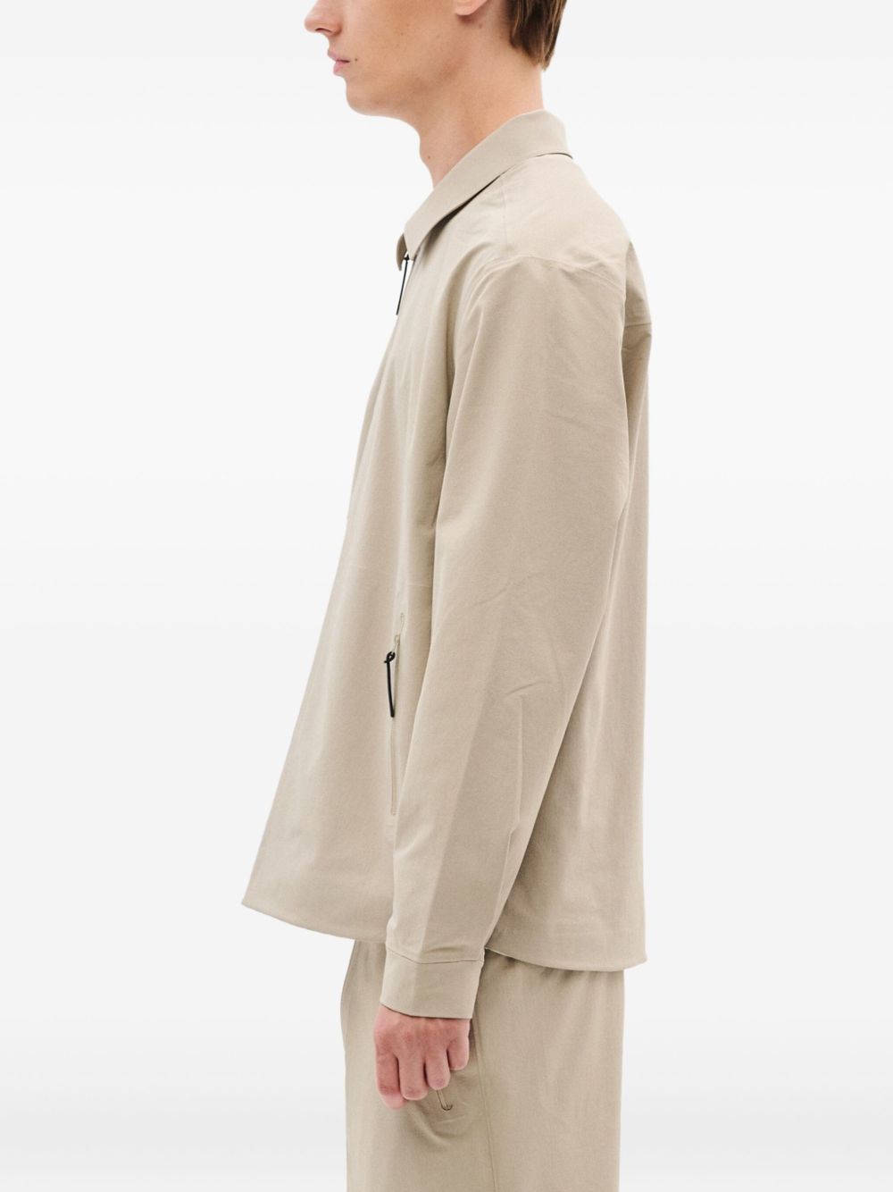 zip-front pocket shirt jacket