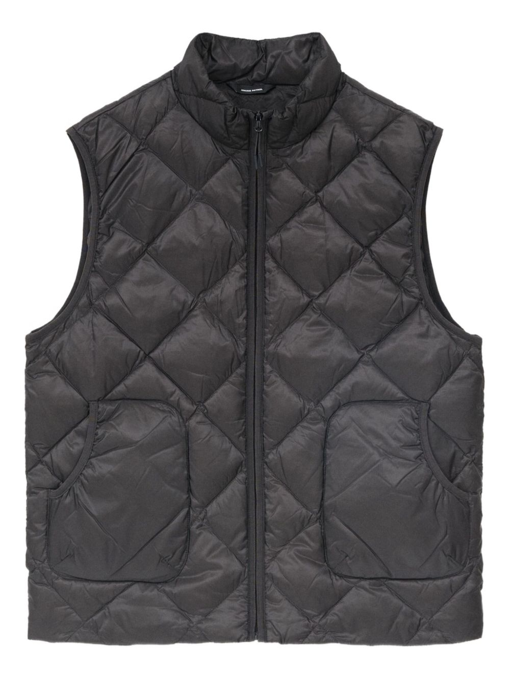 quilted diamond-pattern gilet