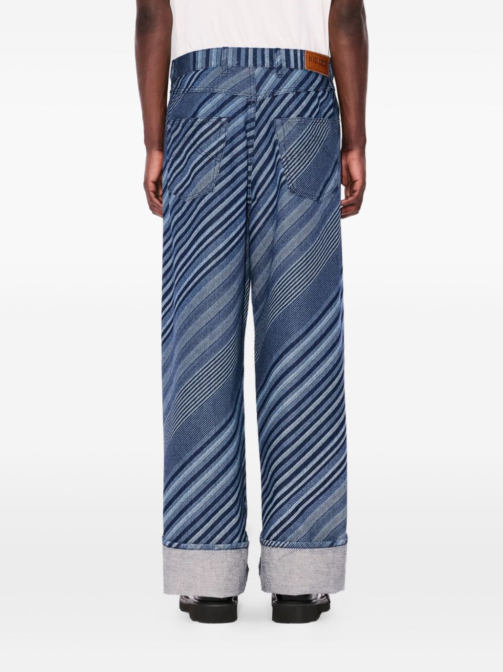 Diagonal Stripe cotton trousers
