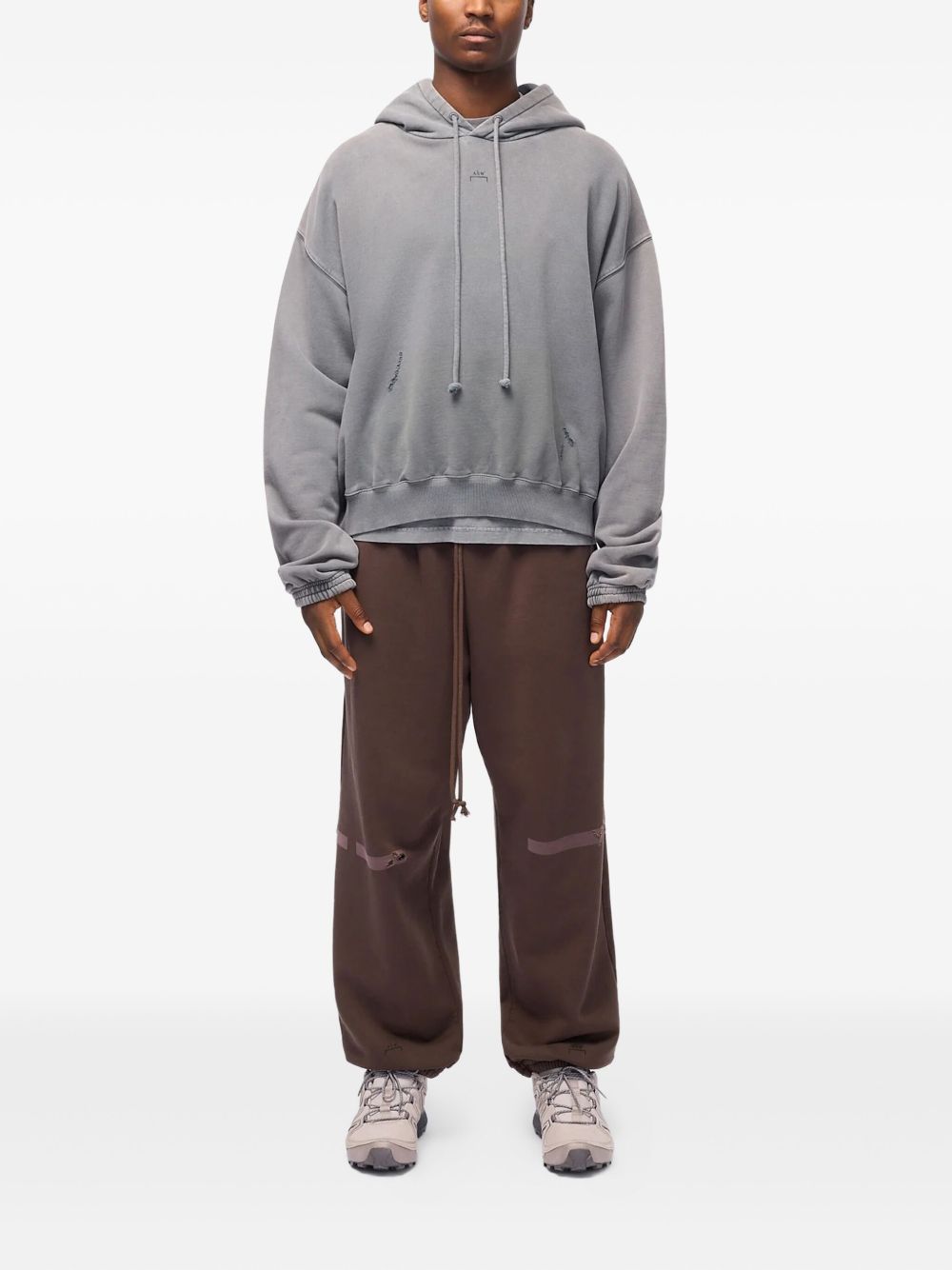 distressed cotton hoodie