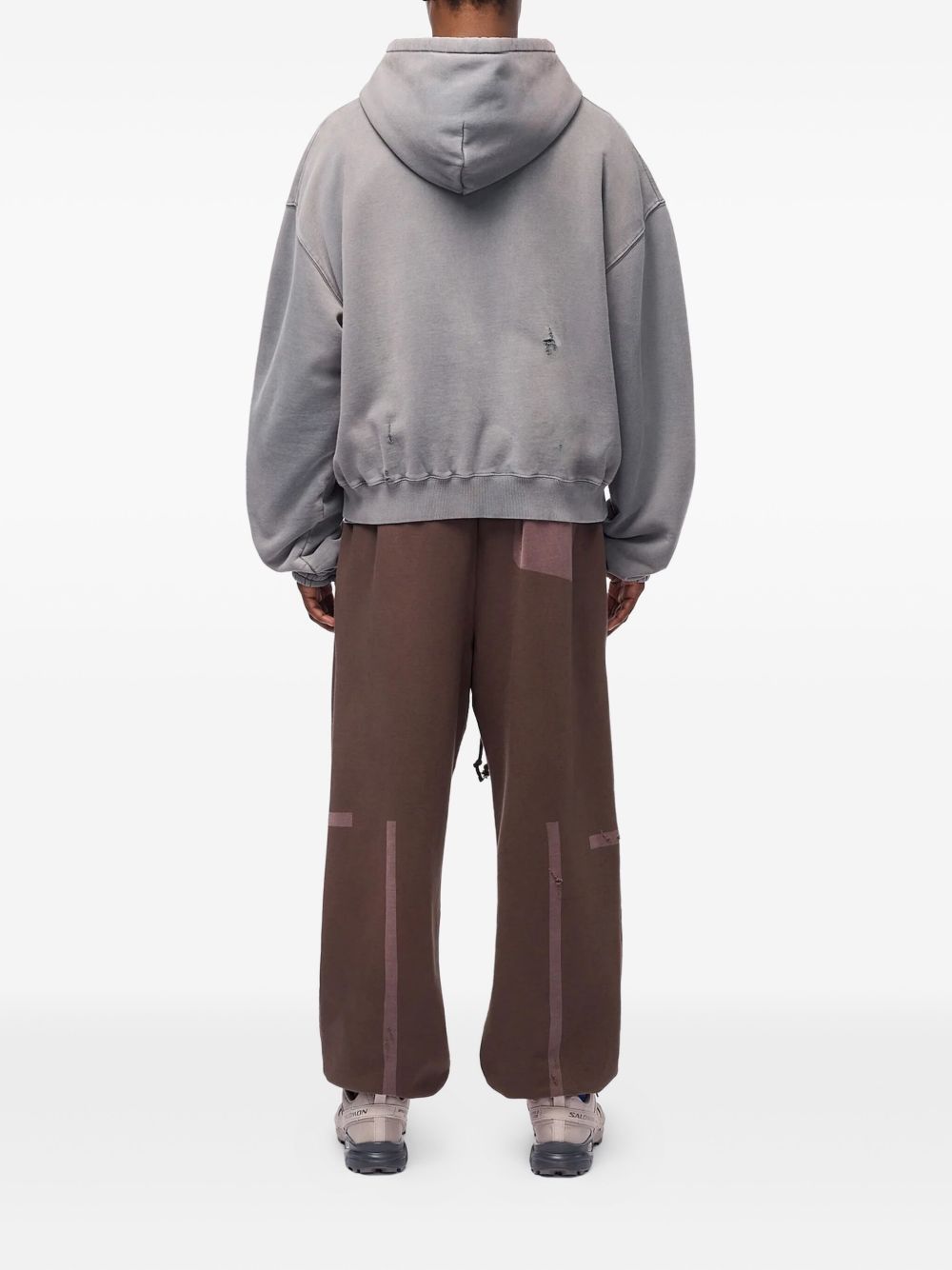 distressed cotton hoodie