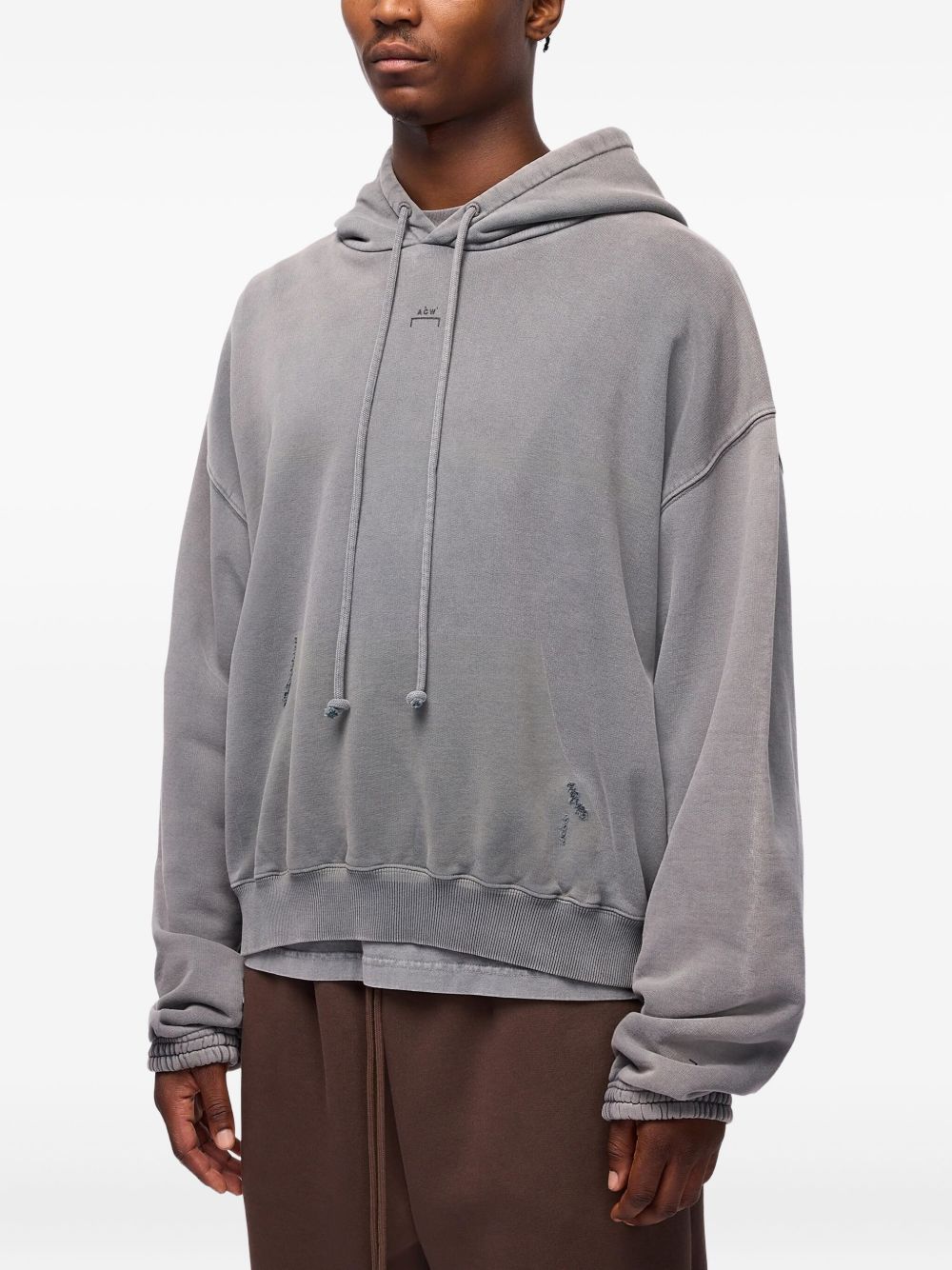 distressed cotton hoodie