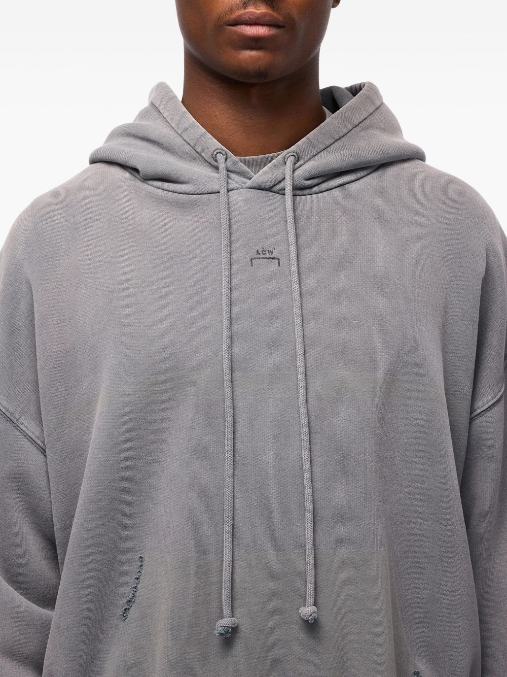 distressed cotton hoodie