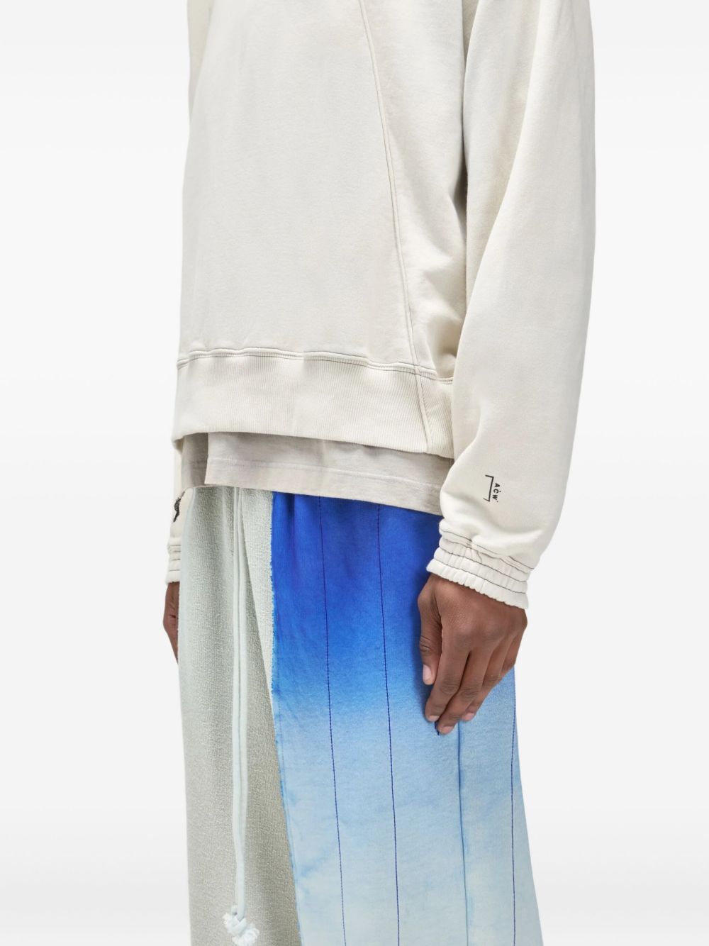 panelled cotton sweatshirt