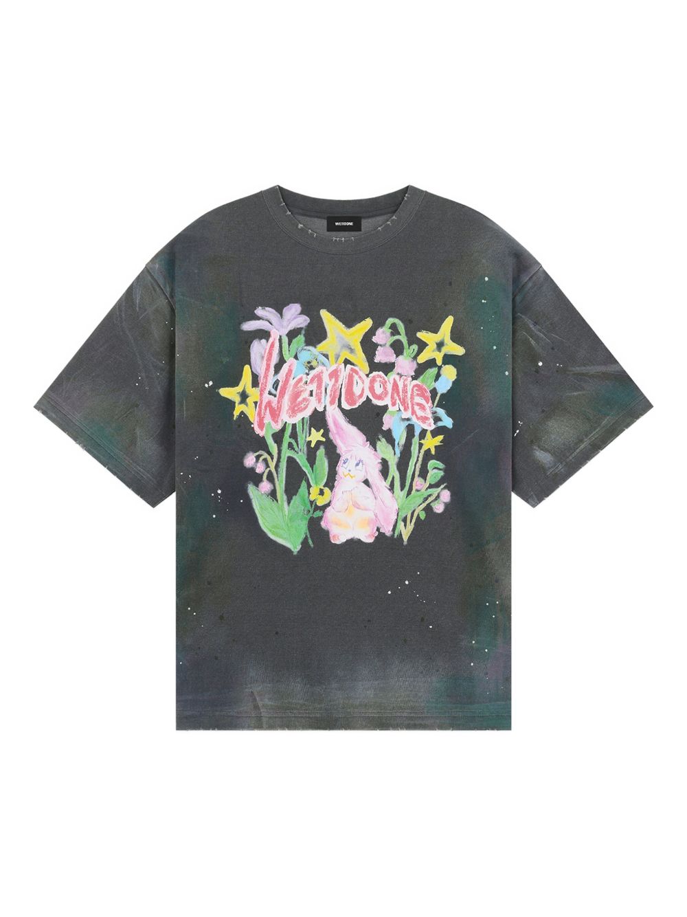 logo-print floral T-shirt