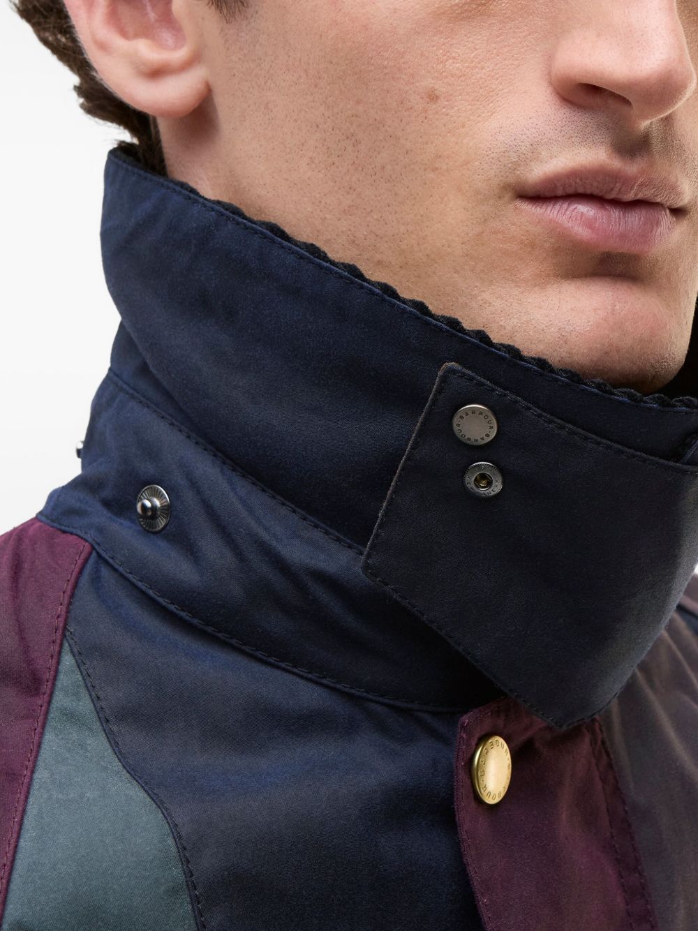 corduroy-collar patchwork jacket