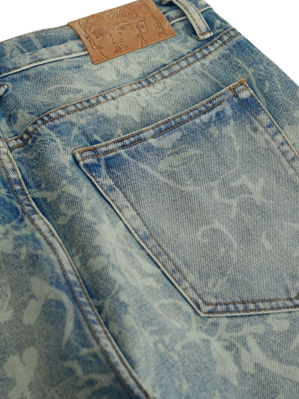 floral-pattern jeans