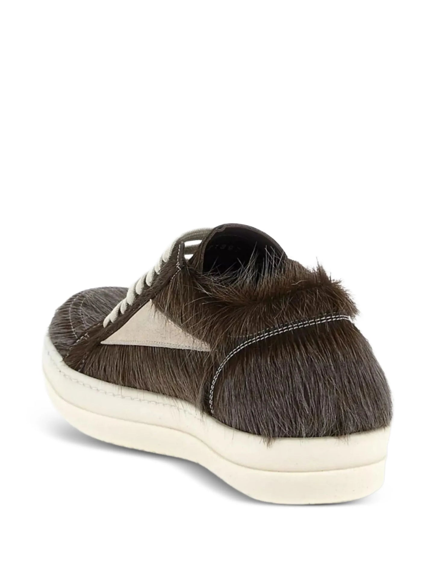 Leather Fur-Appliqué Sneakers