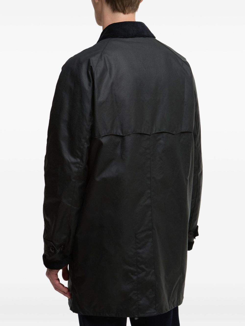 corduroy-collar cotton single-breasted coat