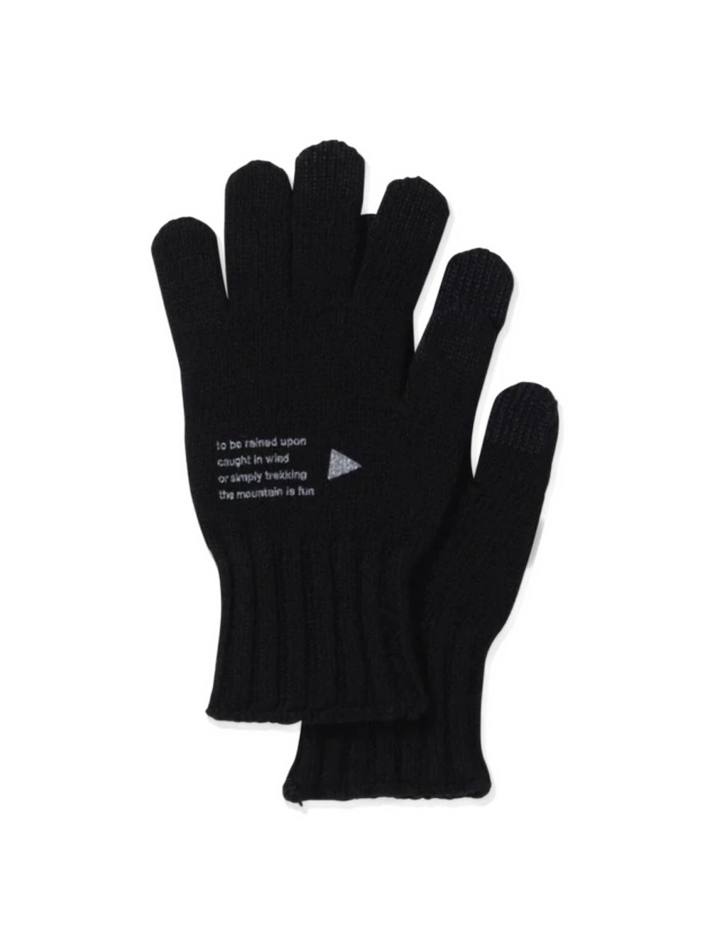 text-print wool gloves