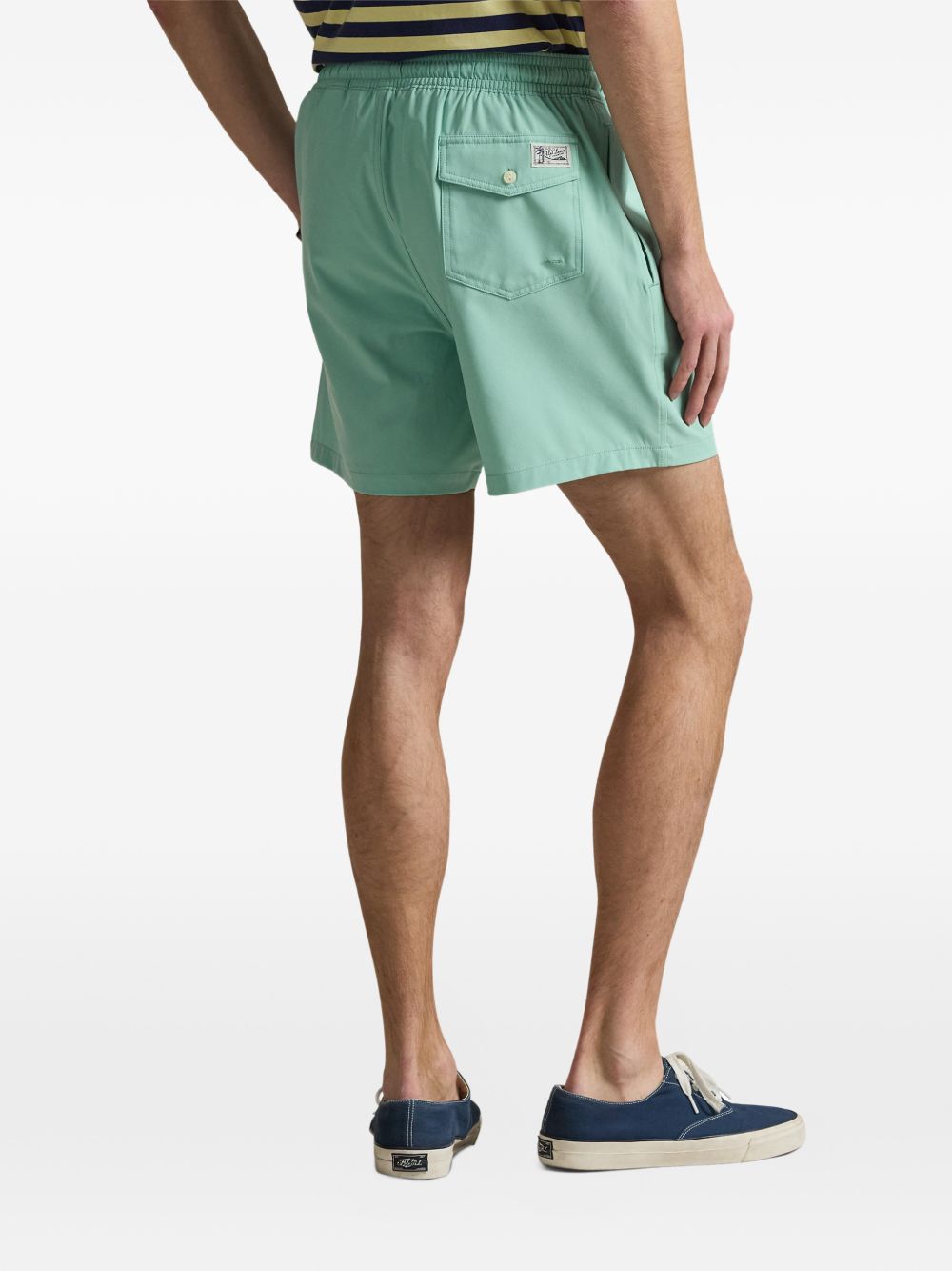 embroidered drawstring swim shorts