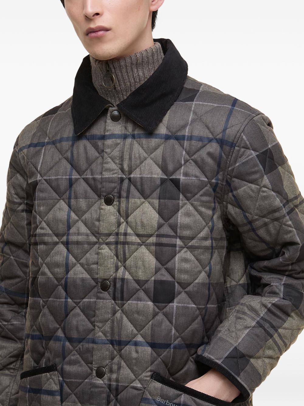 tartan quilted jacket