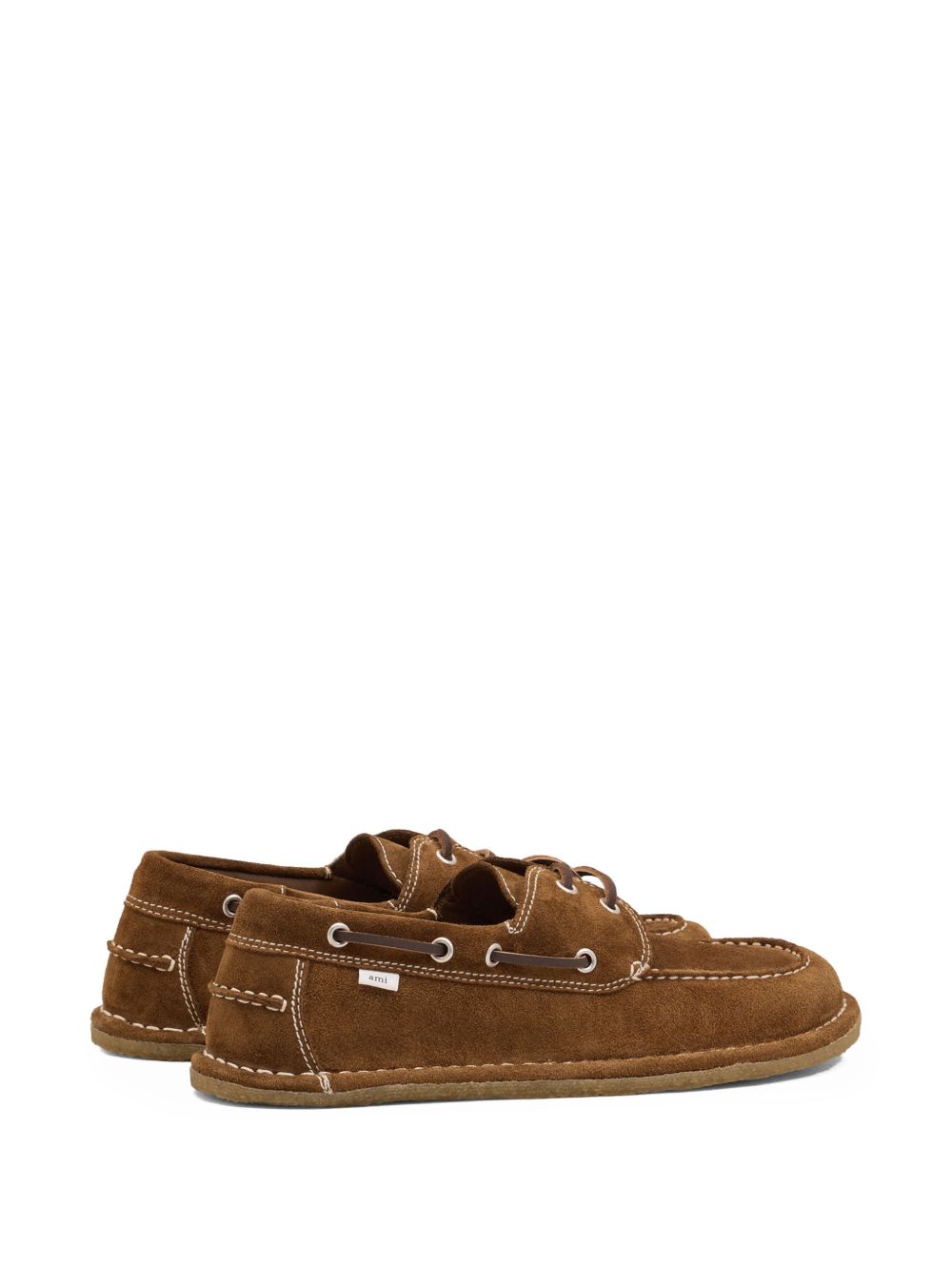 suede lace-up boat shoes