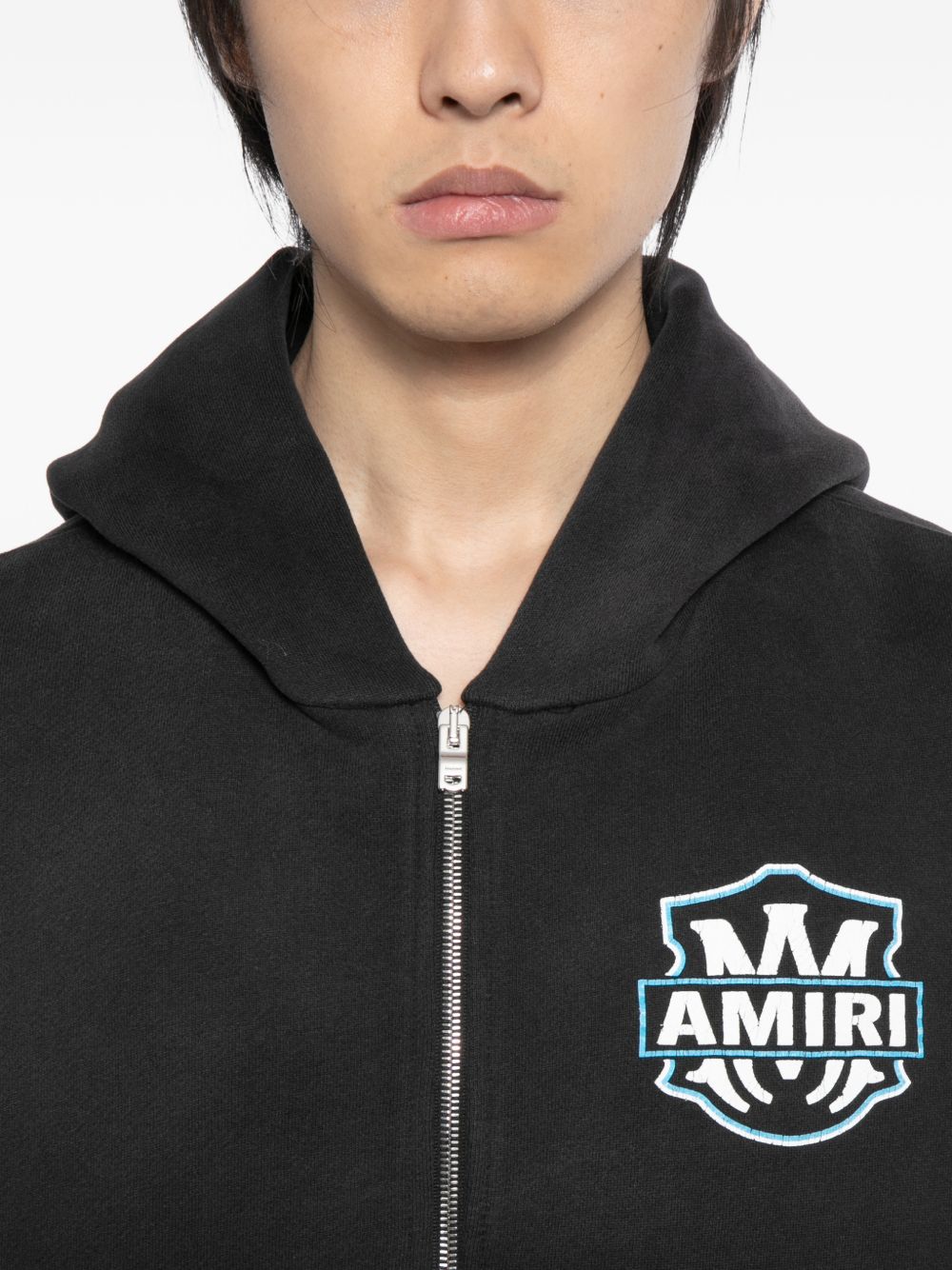 graphic-print zip-up hoodie