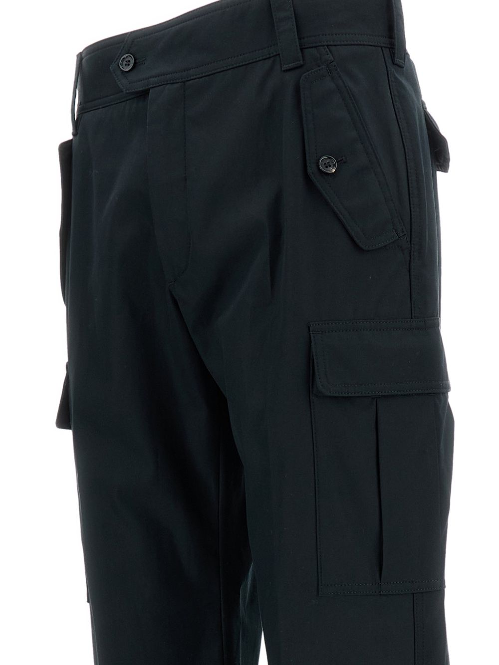 buttoned cargo-pocket trousers