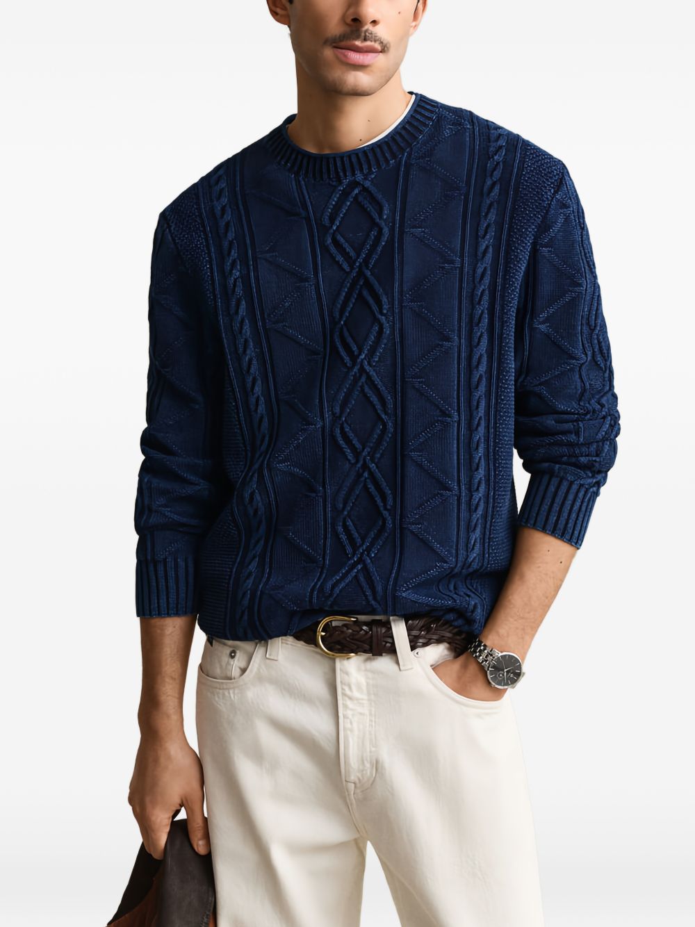 cable-knit sweater