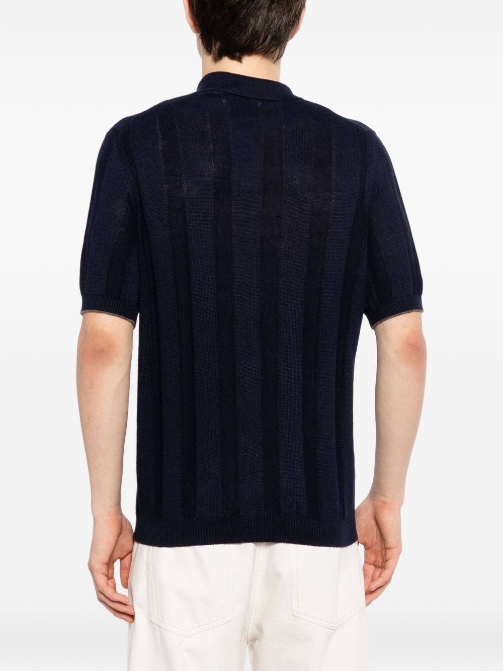 buttoned striped knitwear
