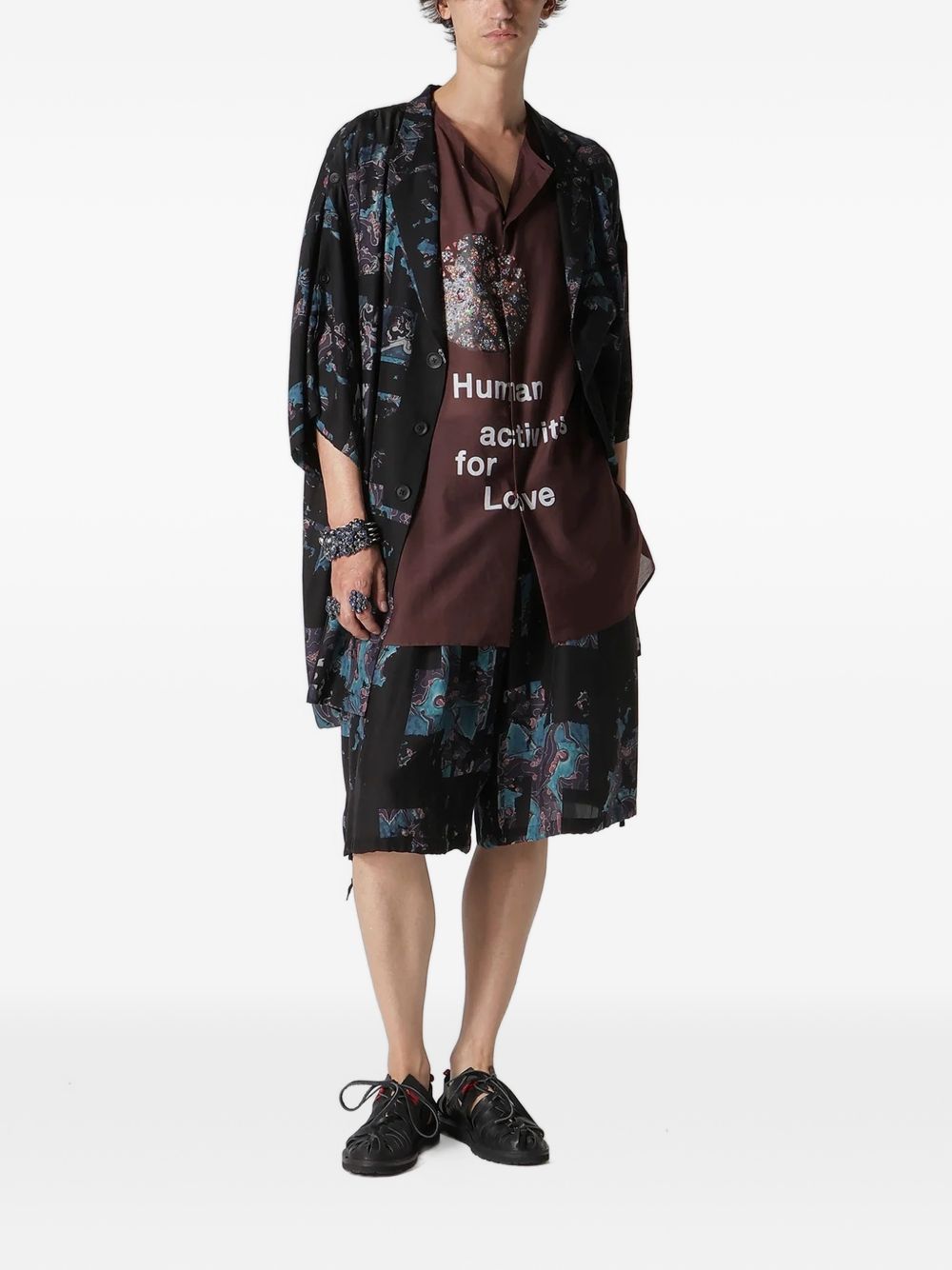 patterned silk jacket