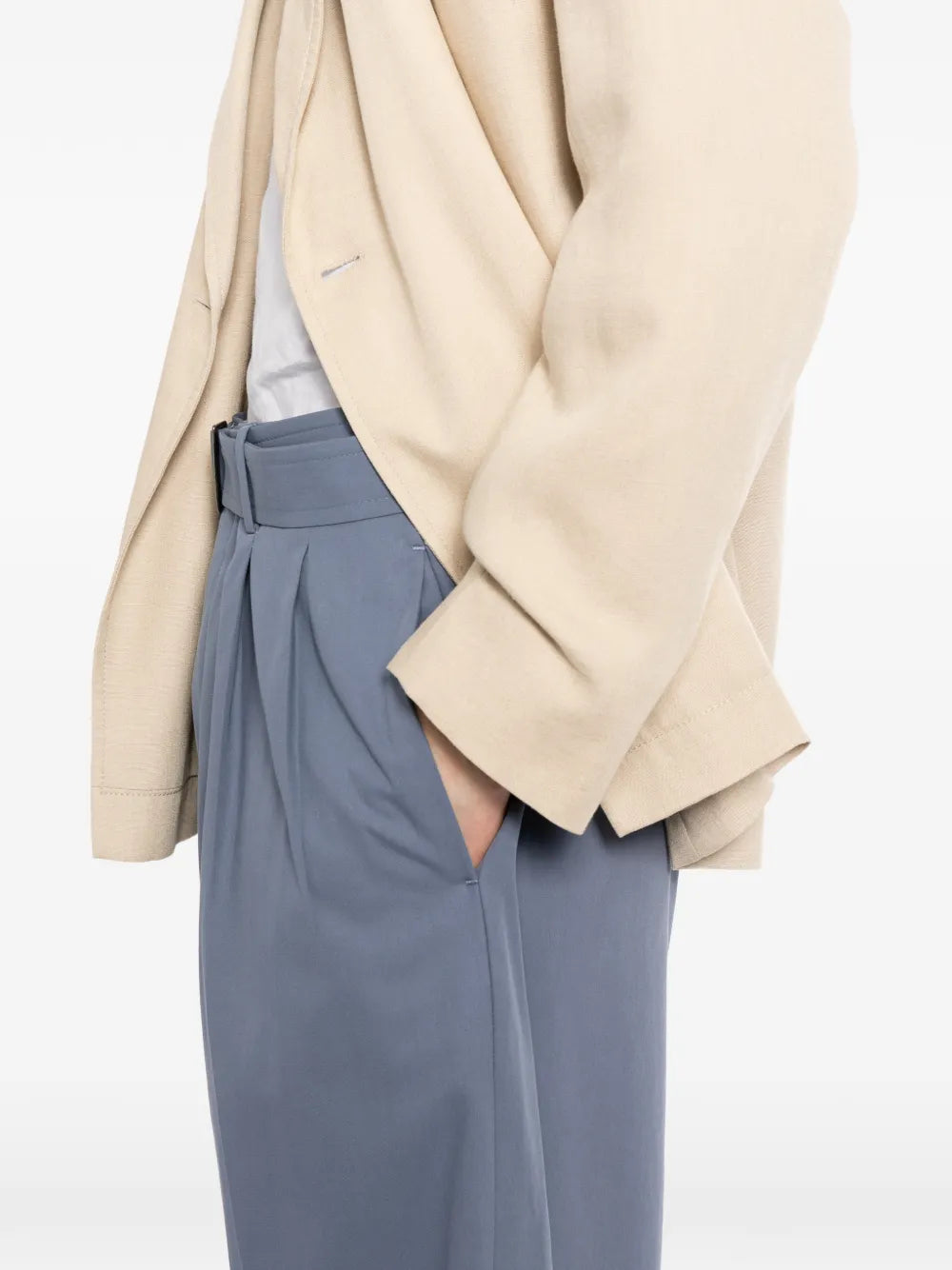 Belted Straight-Leg Trousers