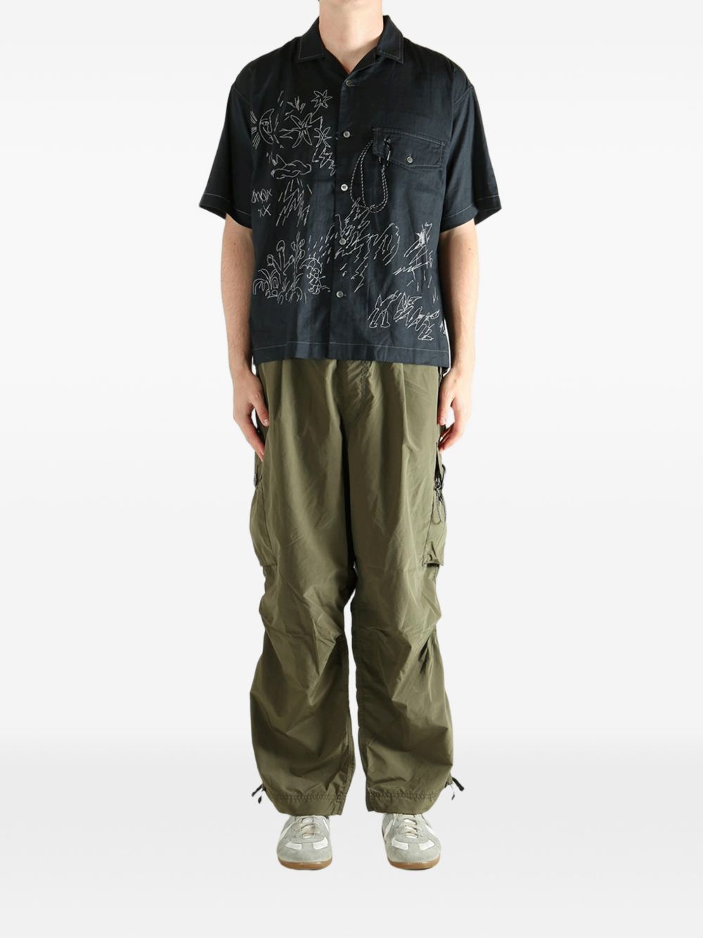 embroidered short-sleeve shirt