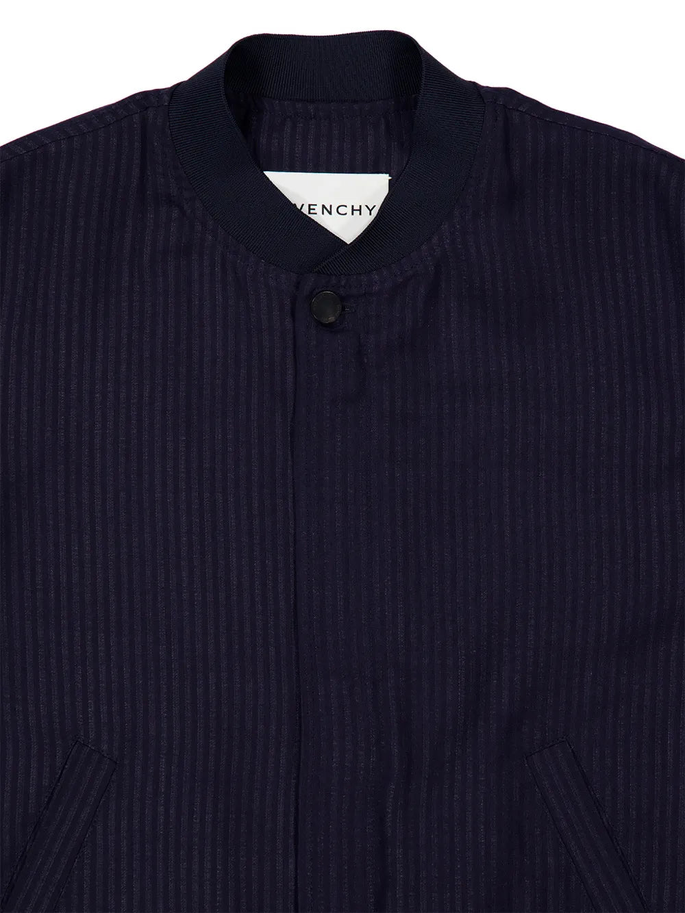 pinstriped bomber jacket
