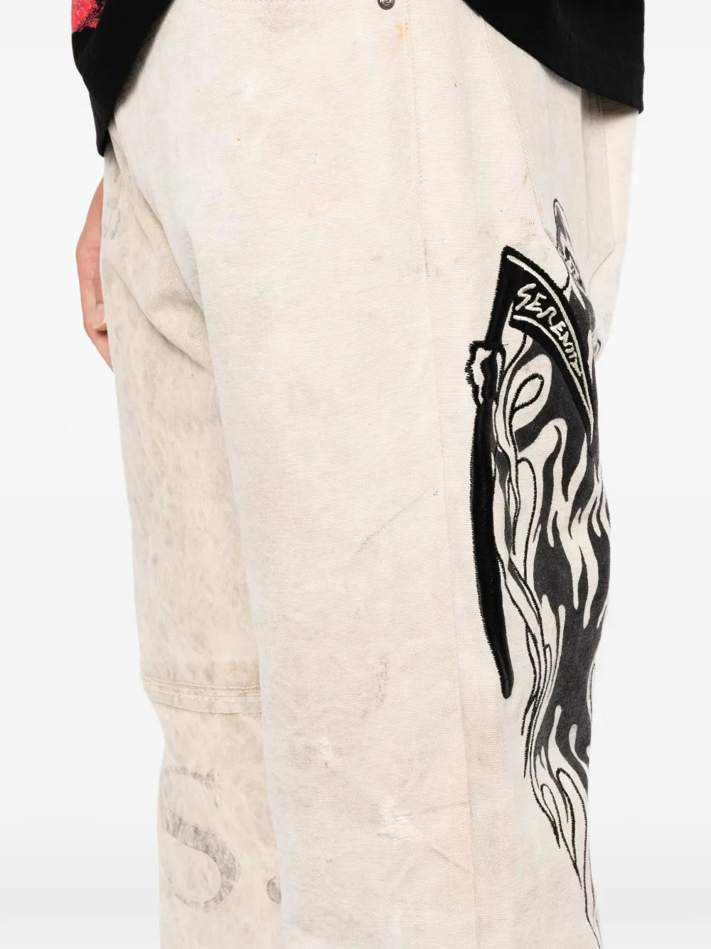 Graphic-Print Jeans