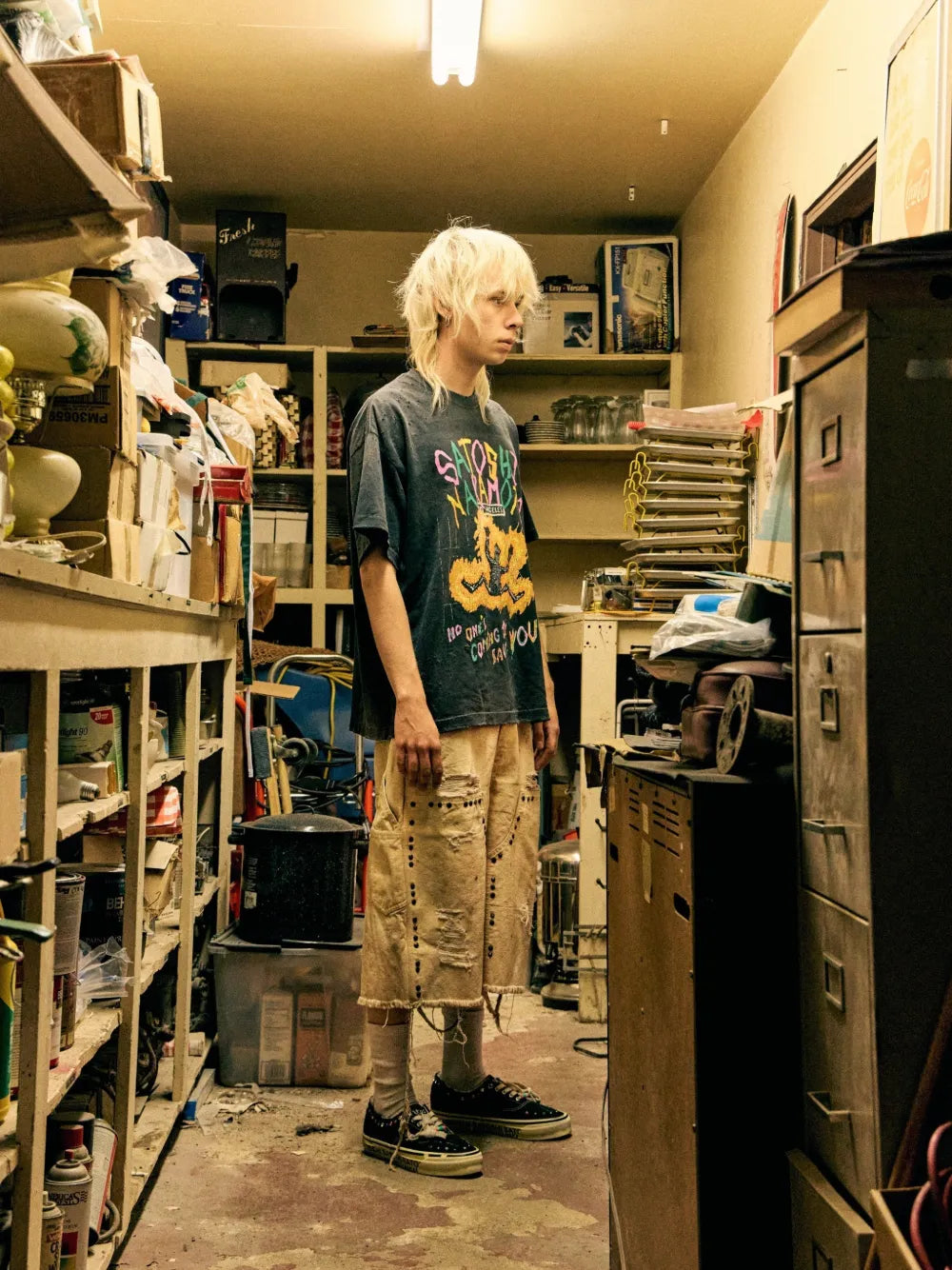 Graphic-Print Distressed T-Shirt