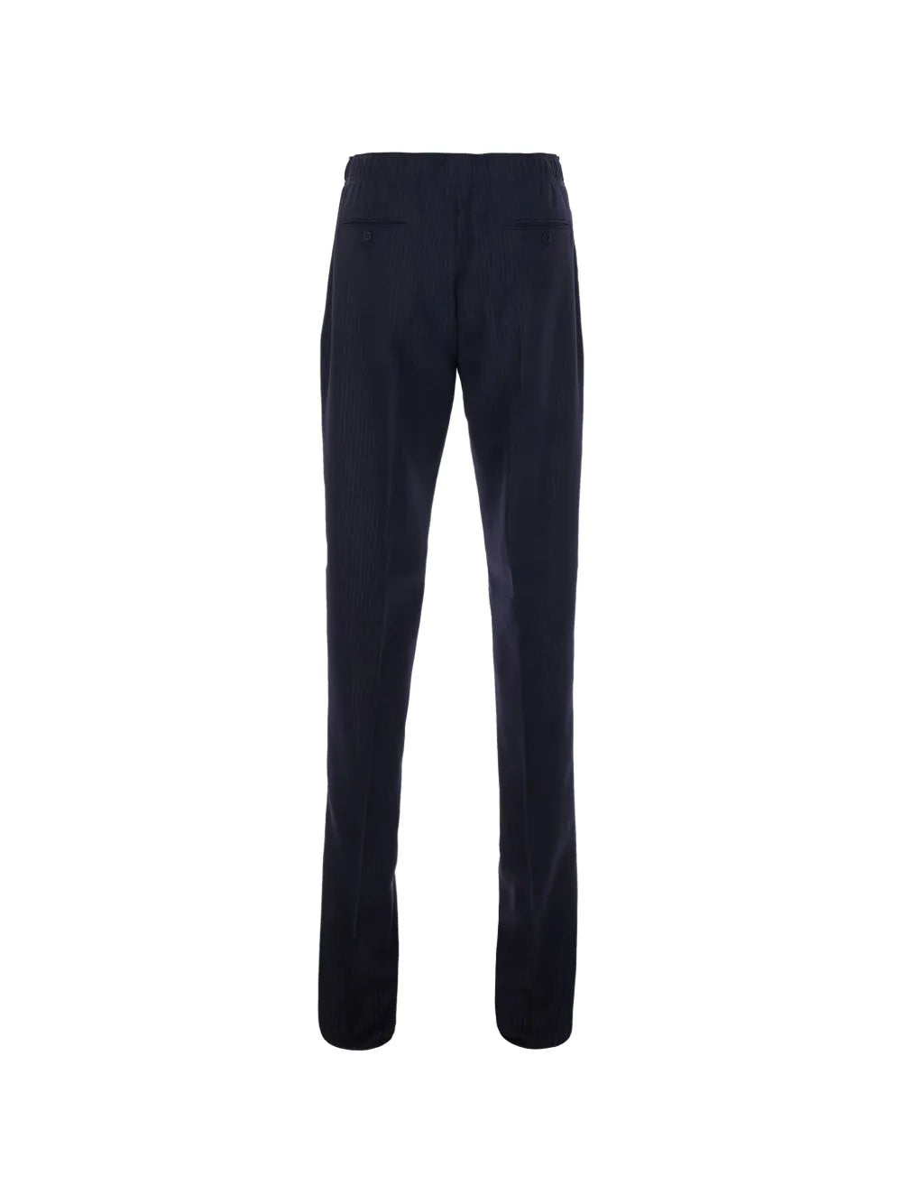 pinstripe-pattern logo-buckle trousers
