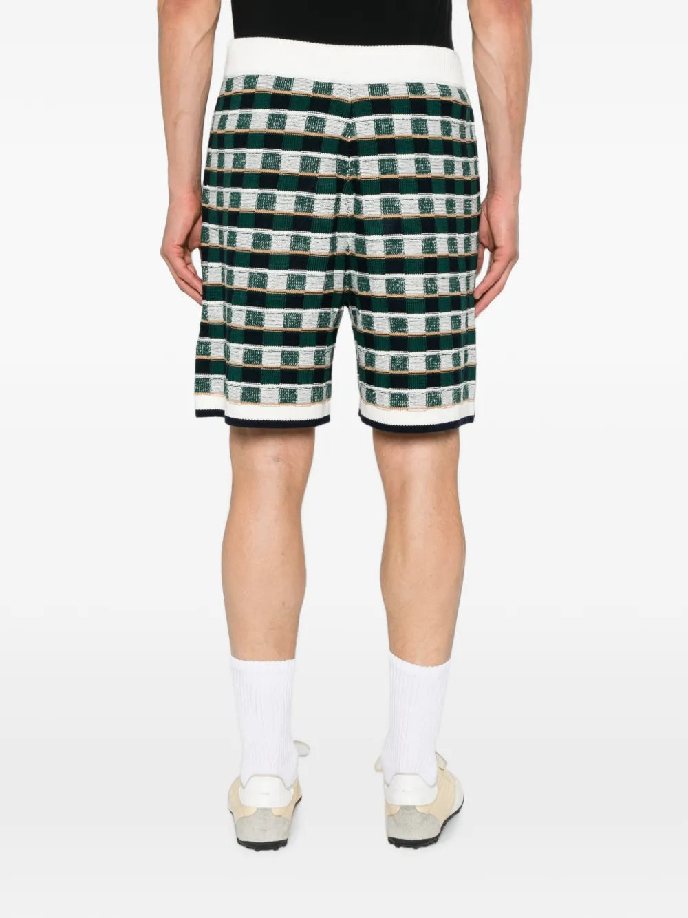 green crochet Mosaic shorts