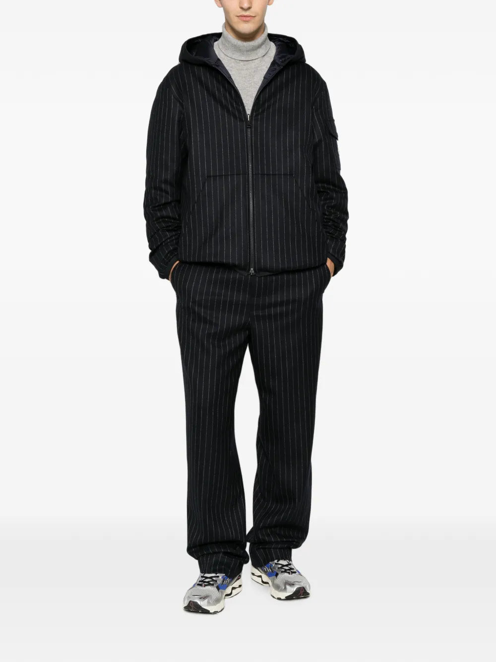 pinstripe-pattern trousers