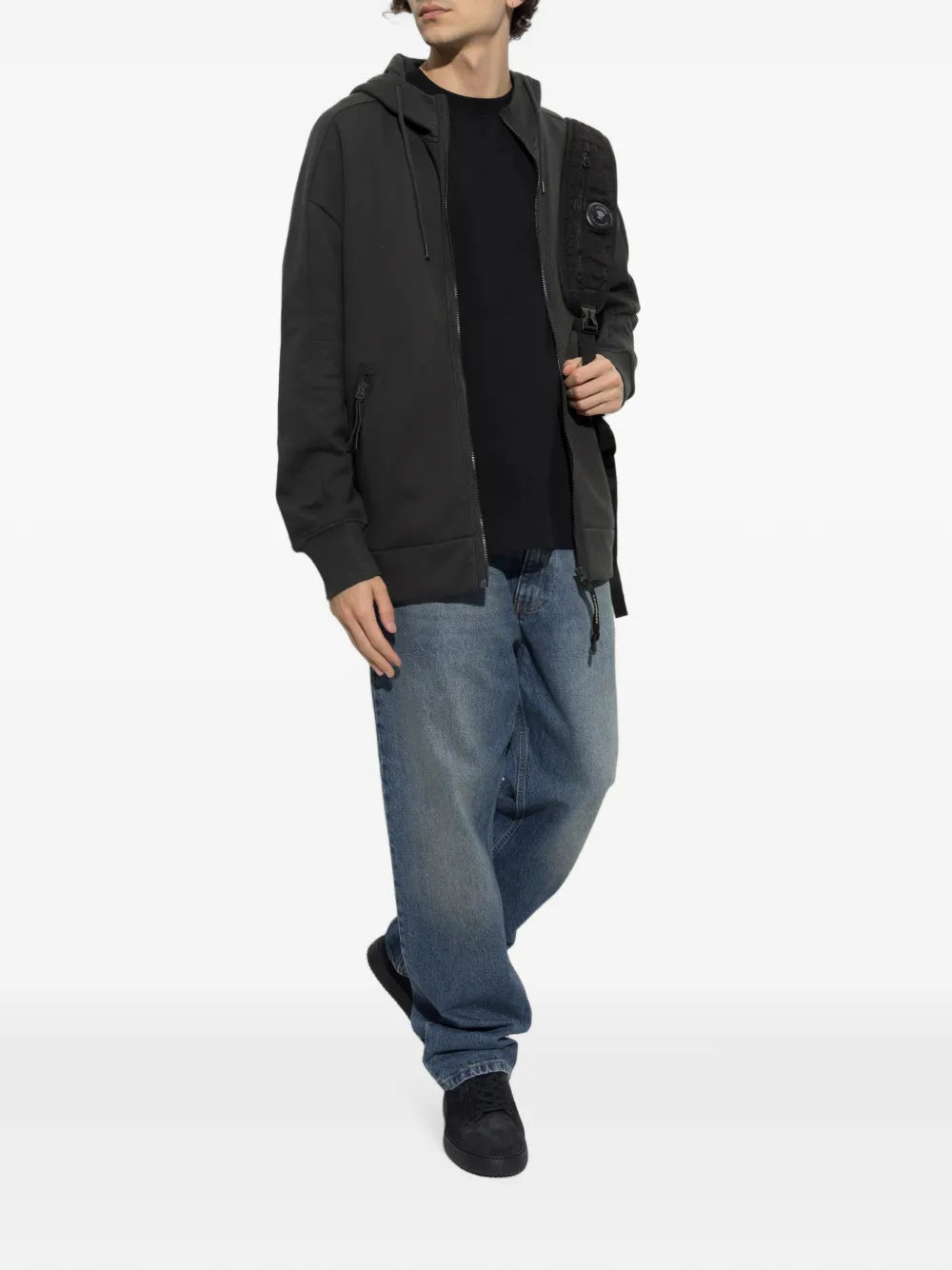 Goggle zip-up hoodie