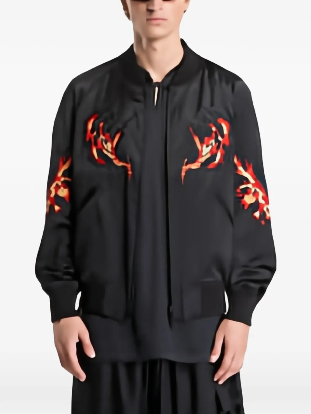 embroidered zip-up jacket