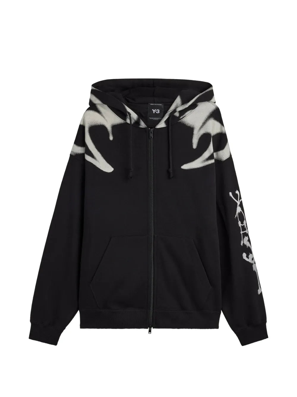 Yaksha Graphic Zip Hoodie in Black