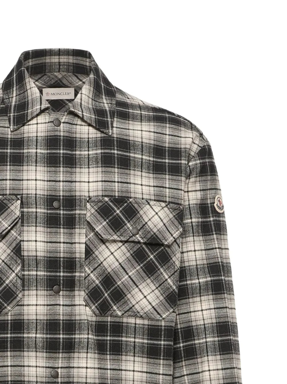 check cotton flannel zip-up shirt