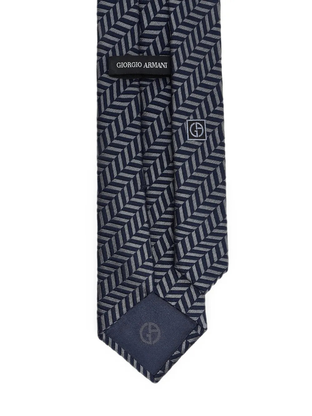 chevron-pattern silk tie