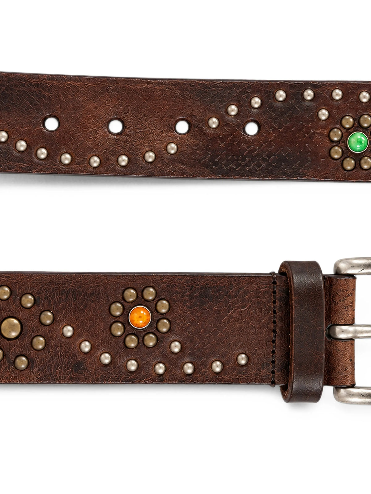 Stud-Embellished Leather Belt