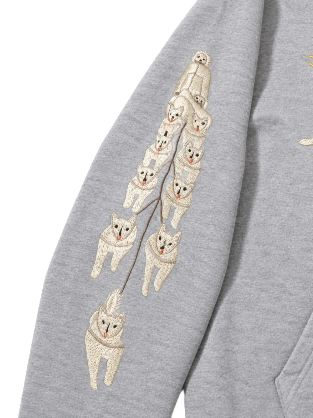 embroidered zip-up hoodie