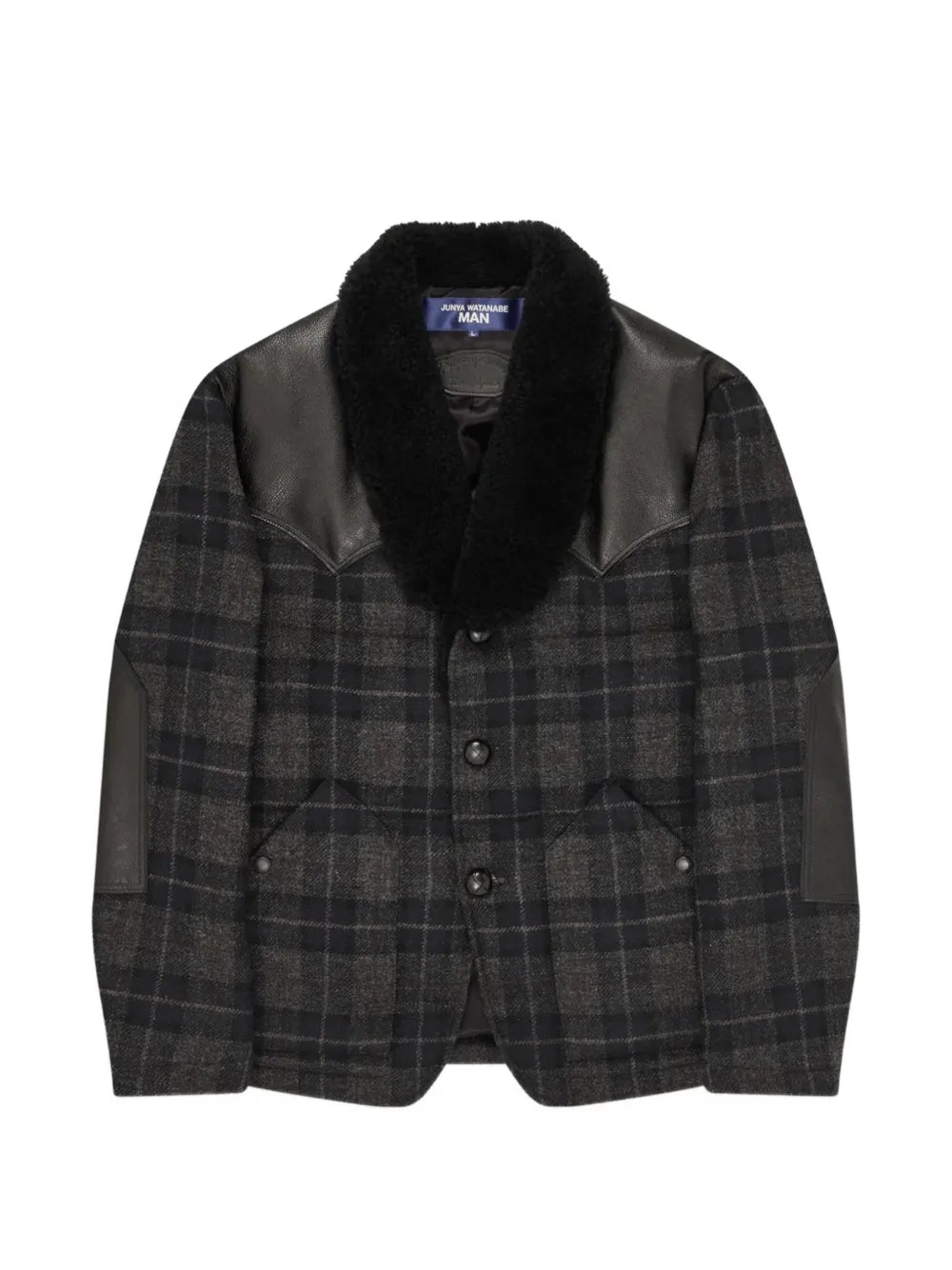 check panelled jacket
