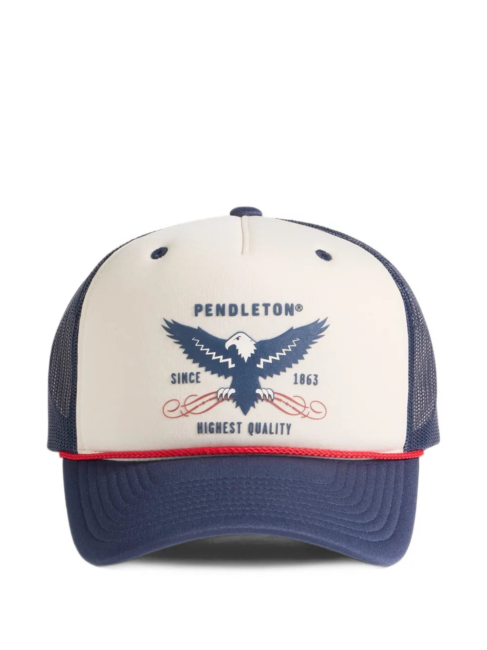 logo-print mesh-panel trucker cap
