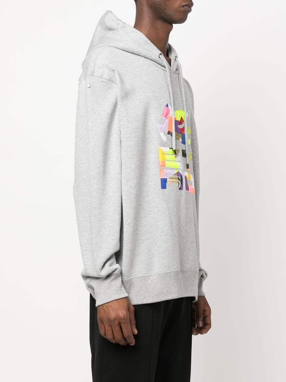 Patchwork Logo-Print Rib-Trimmed Hoodie