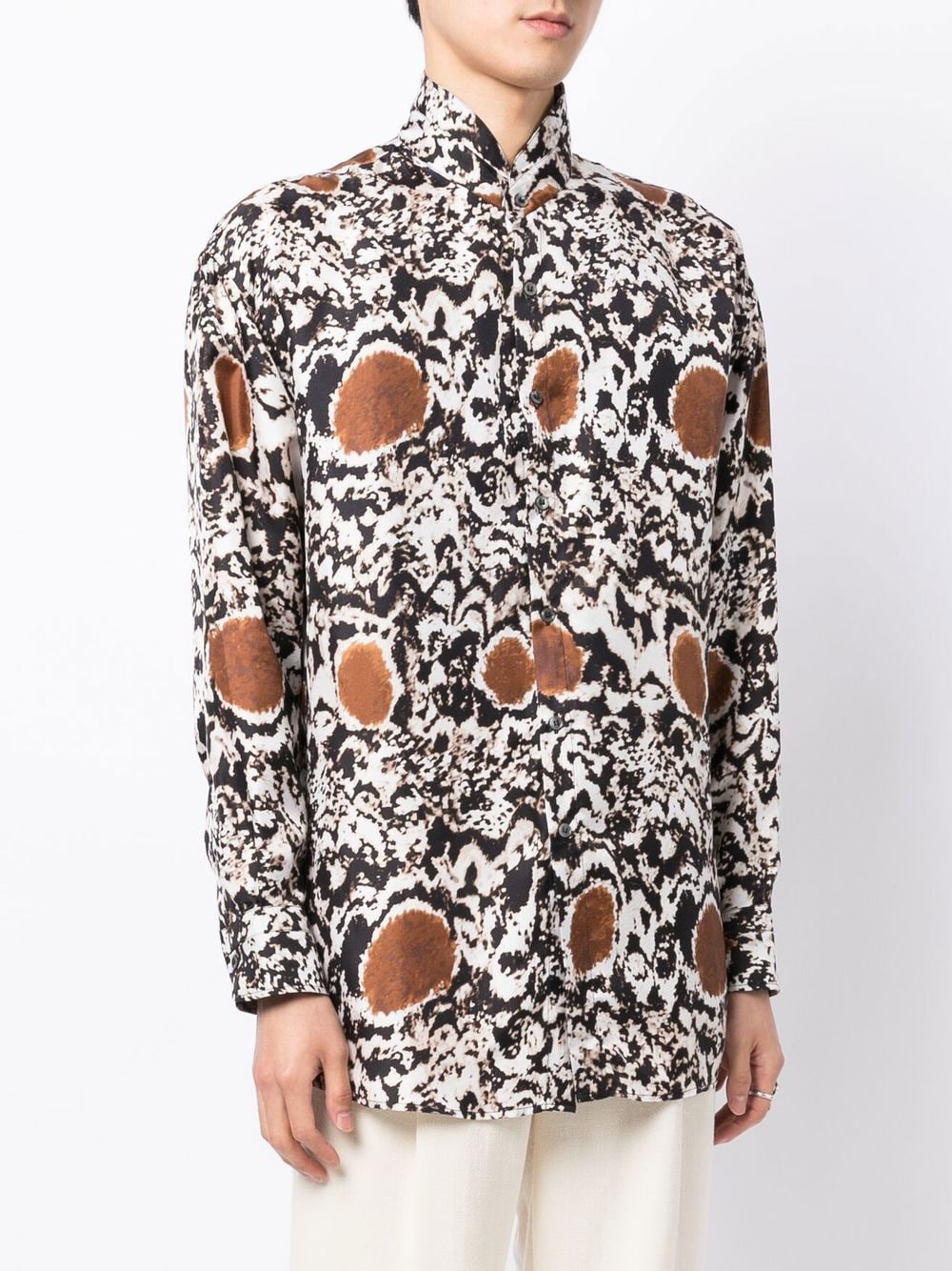 Abstract-Pattern Long-Sleeve Shirt