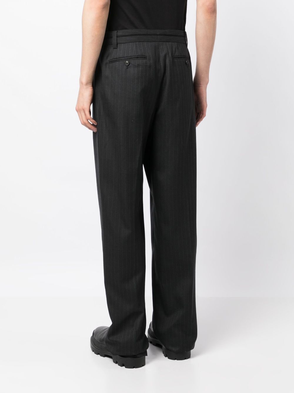Tailored Striped Virgin-Wool Trousers