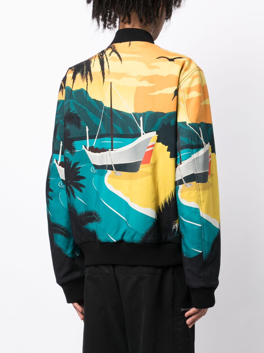Reversible Graphic-Print Bomber Jacket