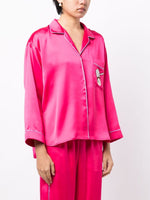 Embroidered-Doll Buttoned Pyjama Top