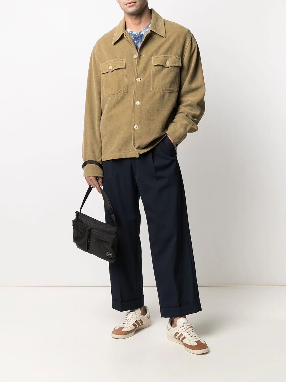 Double Patch-Pocket Shoulder Bag