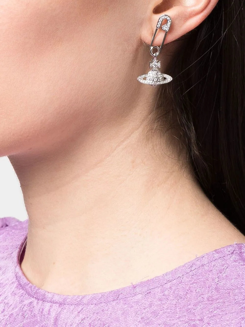 safety pin detail earrings