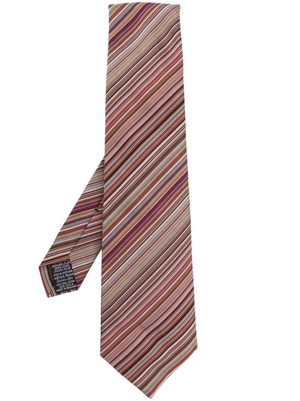 diagonal-stripe silk tie