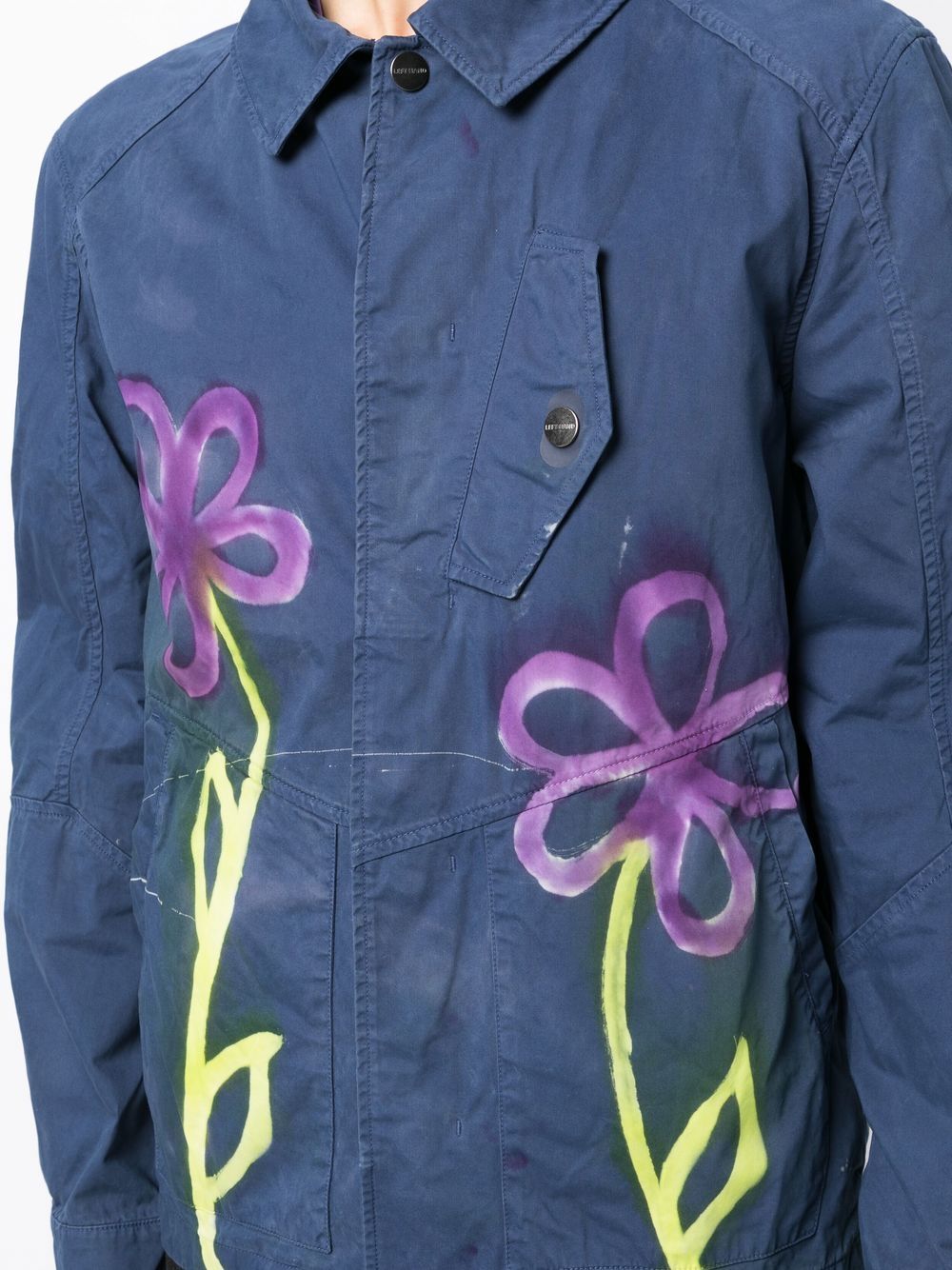 Graphic-Print Button-Up Jacket