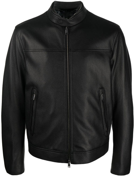 Zip-Front Leather Jacket